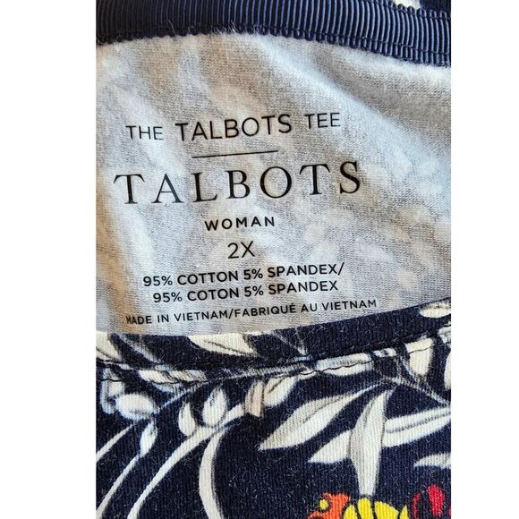 Talbots Long Sleeve Stretch Knit Butterfly Pullover Top Women Size 2X Multicolor - Picture 6 of 6